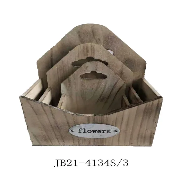 Wood Gift Box Colorful Painted Wooden Storage Crate