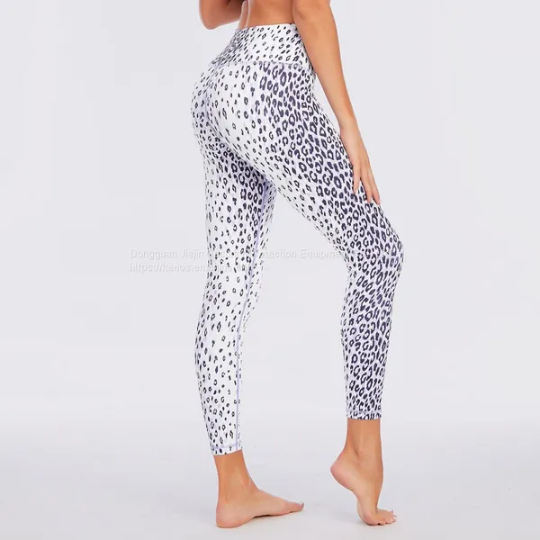 2021 Fitness Clothing Manufacturer Gradient Leopard Athletic Workout Yoga Leggings Wholesale photo-2