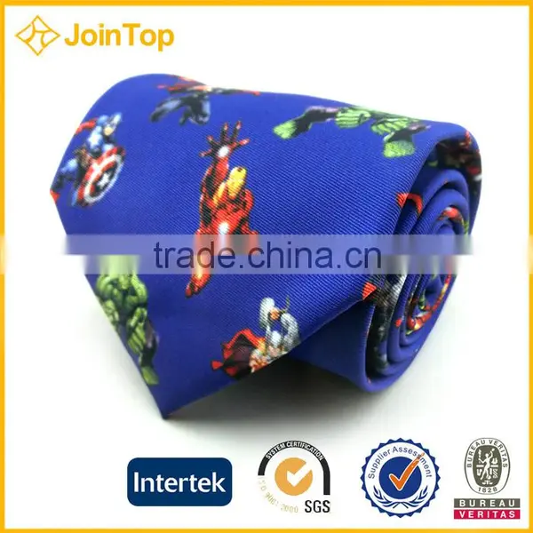 2016 Newly Design Cute Funny Printing Cartoon Child Microfibre Necktie photo-2