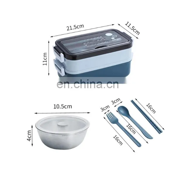 304 Stainless Steel Lunch Box Bento Box For School Kids Office Worker 2layers Lunch Container Food Storage Box photo-2