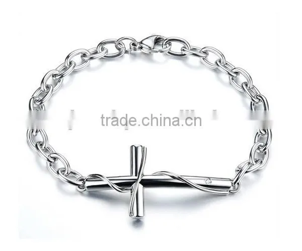 Stainless Steel Bracelets Cross Couple Bracelet Titanium Steel Rose Gold Plating Valentine's Day Gift photo-2