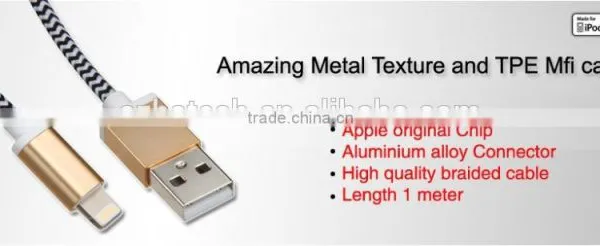 Attractive Mfi Usb Cables With Nylo Briaded and Metal Housing photo-4