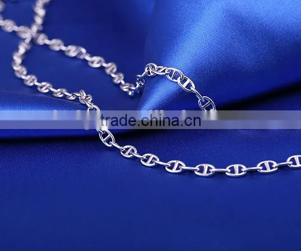 Latest Jewelry Product Designs 2015 Rhodium Plated Flat Curb Chain Sun Necklace photo-5