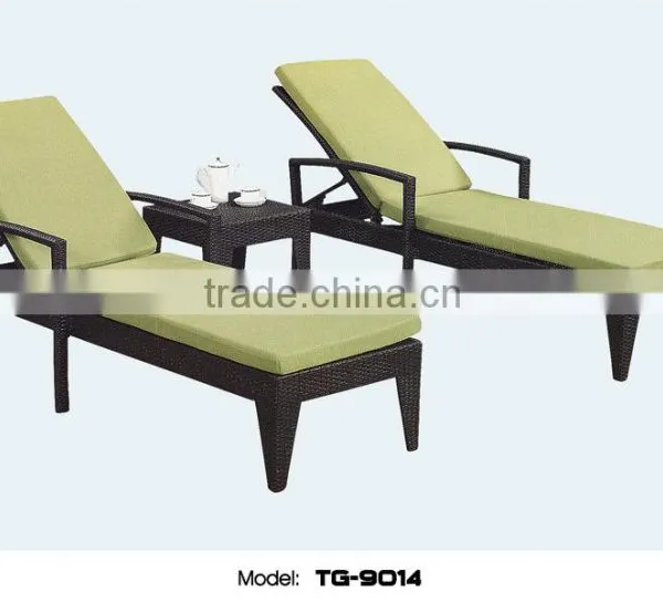 Outdoor Garden Furniture Rattan Sun Loungers Competitive Price Chaise Lounge With Cushion Quality Choice photo-3