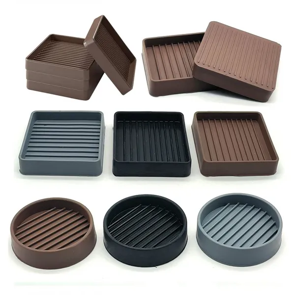 Rubber Furniture Caster Cups, Anti-Sliding Furniture Pads Bed Stopper Floor Protectors With Grip Floor Protectors With Grip