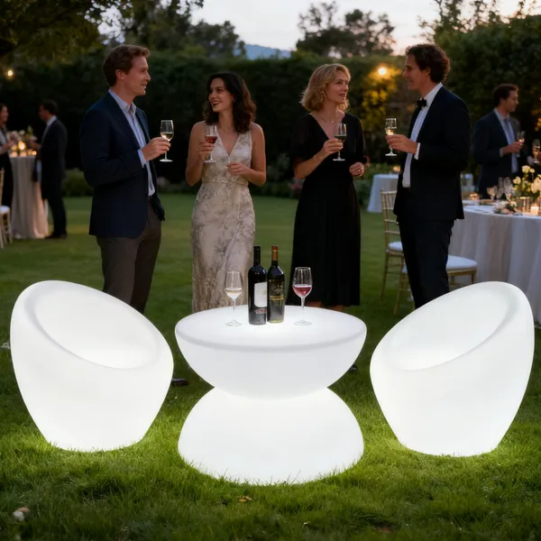 Heavy Duty PE Plastic LED Chair for Outdoor Events, Waterproof Glow Furniture for Party, Bar, or Wedding – Stackable & Fade Resistant photo-3