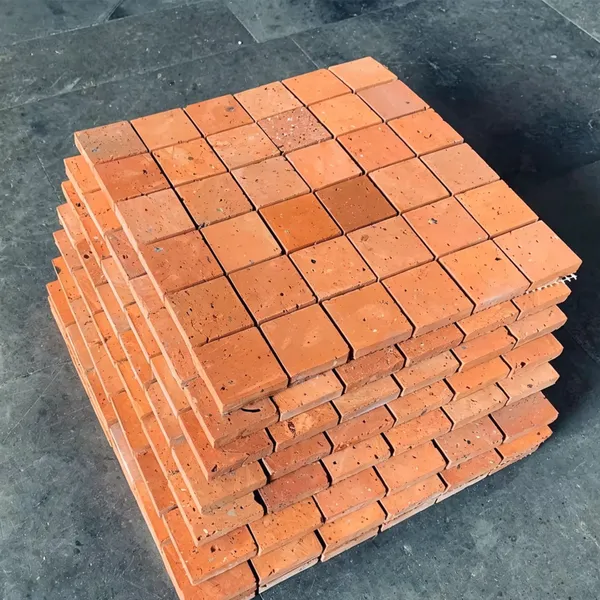 Popular Antique Reclaimed Brick Veneer Natural Red Mesh-backed Clay Brick Mosaic Tiles
