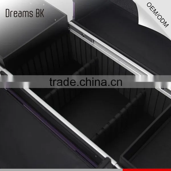Purple Portable Cosmetic Beauty Train Box Makeup Display Case photo-6
