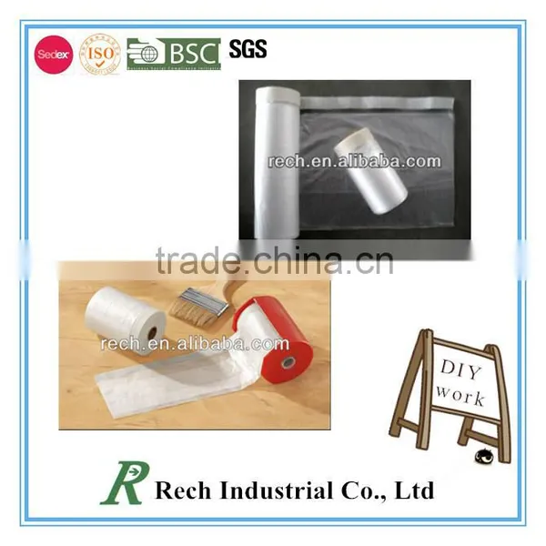 High Quality Protective Pretaped Masking Film With Dispenser photo-3
