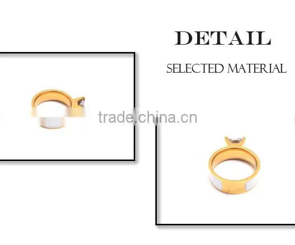 Golg Ring Design for Women Stainless Steel 316l Ring Plastic Diamond Rings photo-3