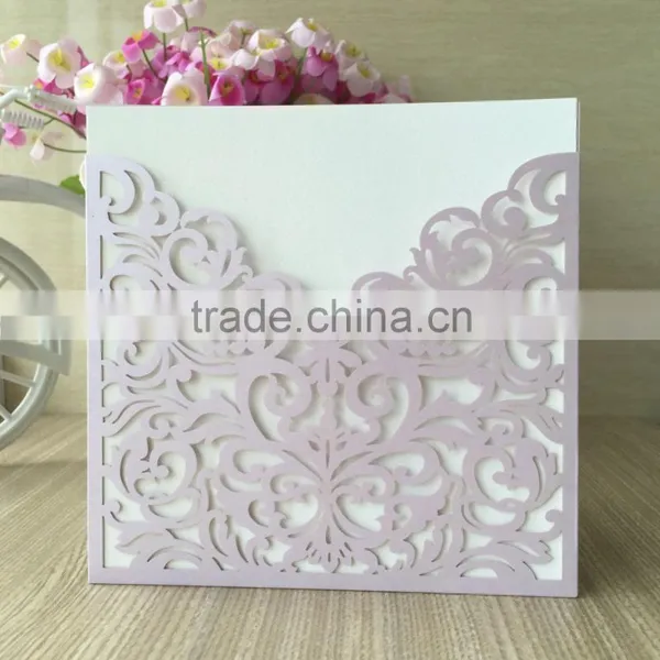 2016 Light Purple Hot-Selling Pocket Laser Cut Wedding Invitation Card,Wholesale Wedding Place Card Cover With Envelope photo-4