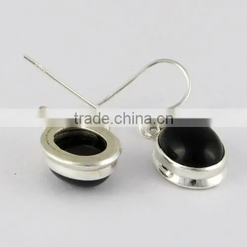 Stylish !! Black Onyx Silver Earring, Wholesale Silver Jewelry, Gemstone Silver Jewelry photo-4