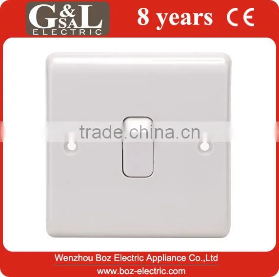 1 Gang 1 Way or 2 Way Light Control Wall Switches Hot Sale British Standard