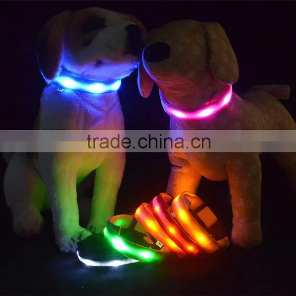 LED Dog Nylon Flashing Glow Pet Light Safety Collar photo-4