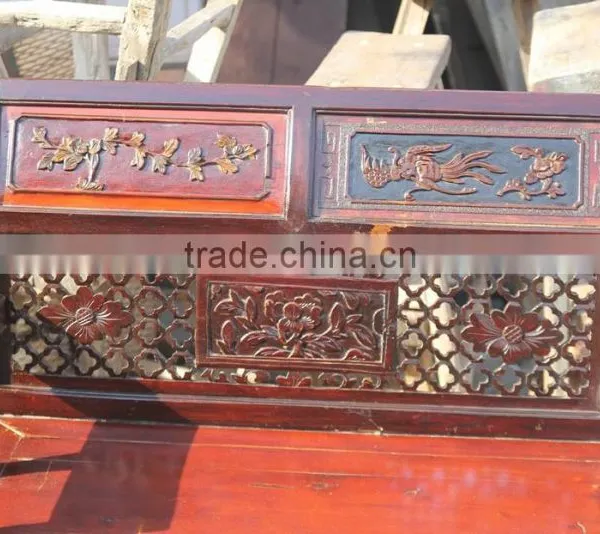 Chinese Antique Style Hand Carved Solid Wood Sofa Set photo-4