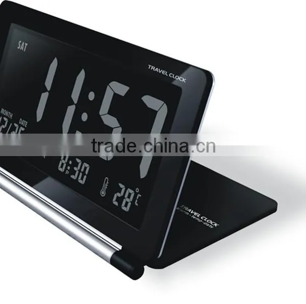 Promotional Multi-functional Flip Travel Clock / Mini LCD Folding Clock With World Time/ Electronic Items Manufacturer OEM/ODM photo-2