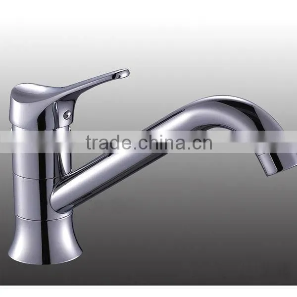 Deck Mounted Brass Kitchen Sink Tap, Chrome Finish, 360 Degree Turn photo-5