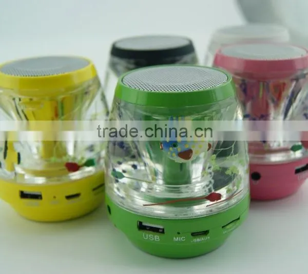 New Arrivel Built in Colorful LED Light Wireless 3.0 Bluetooth Liquid Speaker With Card Slot photo-5