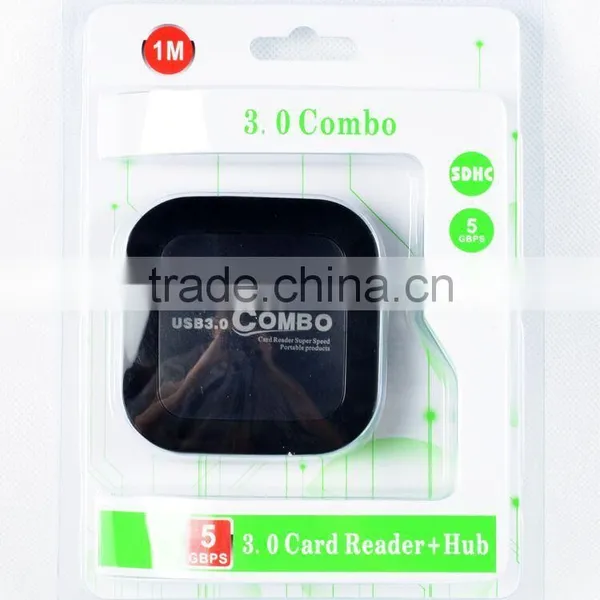 Promotional Gift USB 3.0 HUB With Card Reader Combo With LED Logo photo-4