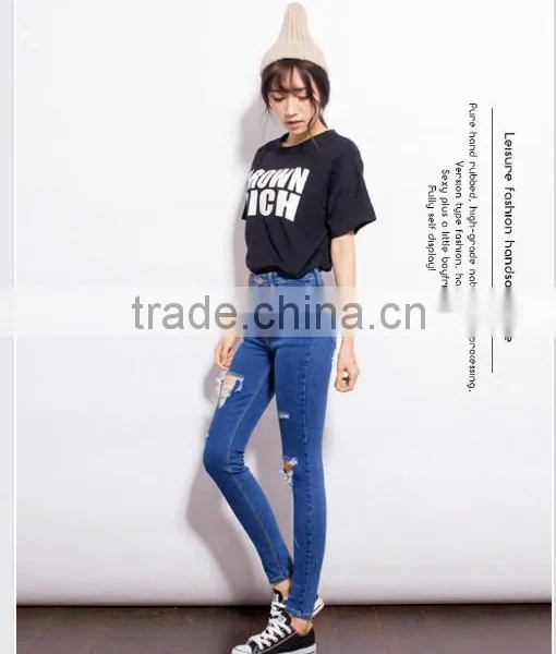 Fashion Casual Women Brand Vintage High Waist Skinny Denim Jeans Slim Ripped Pencil Jeans Hole Pants Female Sexy Girls Trousers photo-3