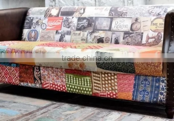 Industrial Furniture India ,PATCH WORK INDIAN TWO SEATER SOFA ,Indian Furniture Manufacturer