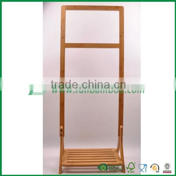 Fuboo bamboo wooden towel rack towel rail free standing bath furniture