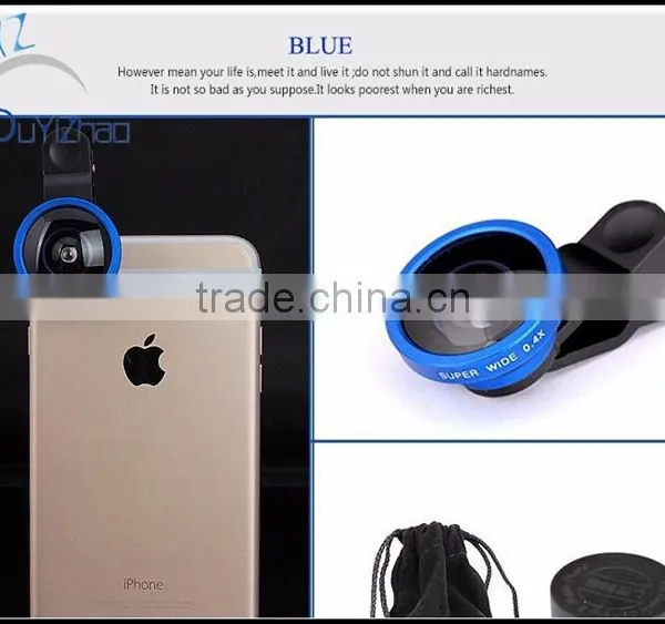 Wholesale Universal Clip-on 0.4x Super Wide Angle Phone Lens for IPhone Ipad Samsung Mobile Phone Camera Lens