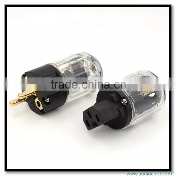 OEM/ODM Gold Plated EU Schuko Mains Power Plug + IEC Connector Audio photo-4