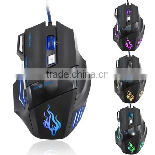 LED Optical USB Wired Professional 7 Buttons Gaming Mouse