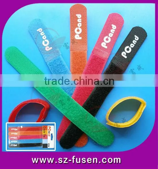 Hot Sale Magic Tape Cable Tie Colorful Hook and Loop Battery Ties With Logo Print photo-5