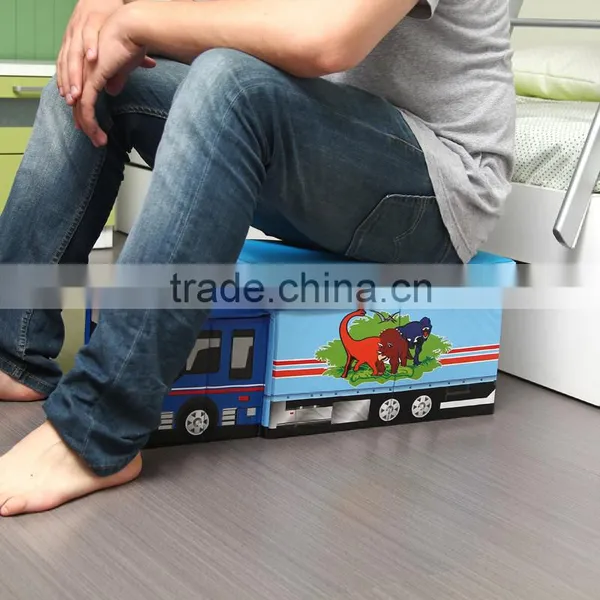Cartoon Car Stool Toy Storage Box Storage Box Oxford Cloth Stool Creative Oxford Cardboard photo-2
