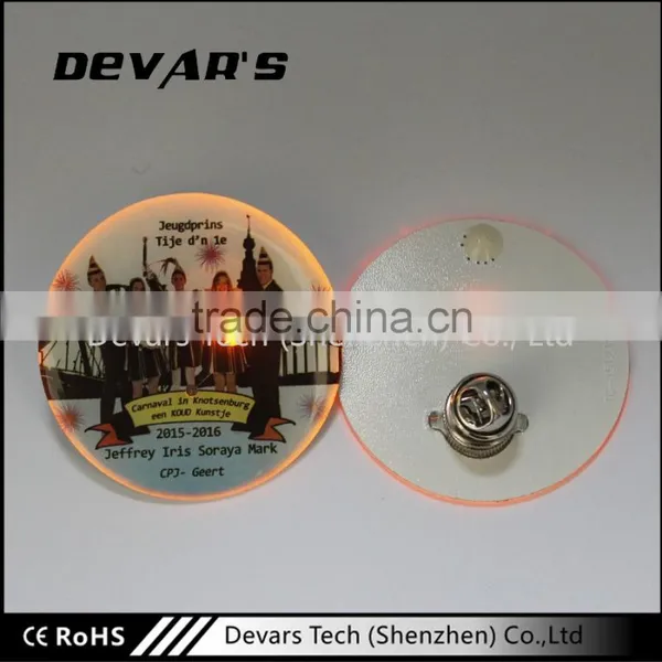 2016 Newly Design Fashion Custom LED Flashing Pin Badge Supplier's Choice photo-5