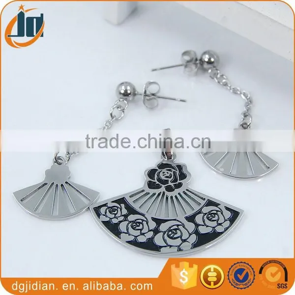 Fashion Laser Cut Pendant Stainless Steel Jewelry Set photo-3