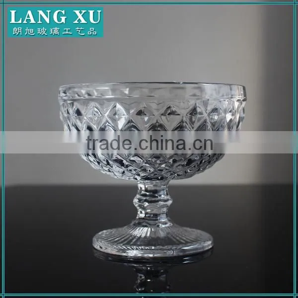 Artificial Stripes Carved Glass Ice Cream Cups Salad Cups Party Supplies Gifts photo-2