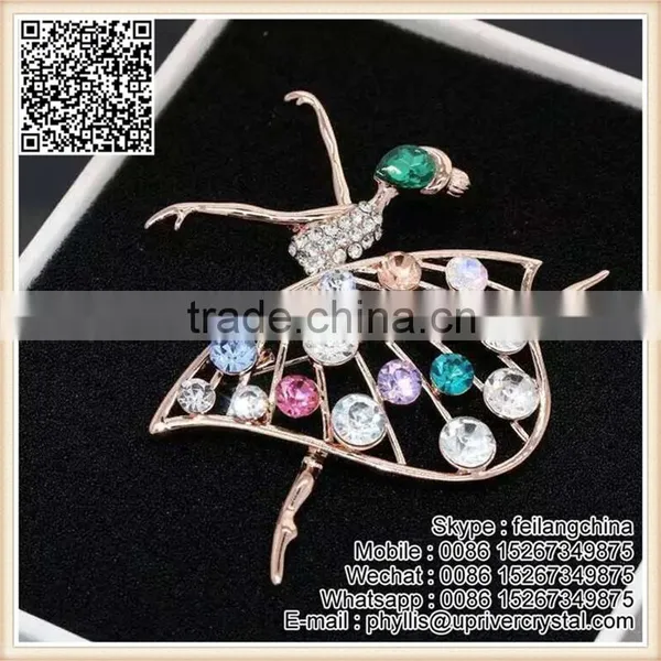 New Arrival Color Crystal Perfume Bottle Brooch Diamond Flower Brooch photo-4