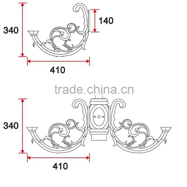 D004 Aluminum Sand Casting Street Lighting Lamp Arm photo-2