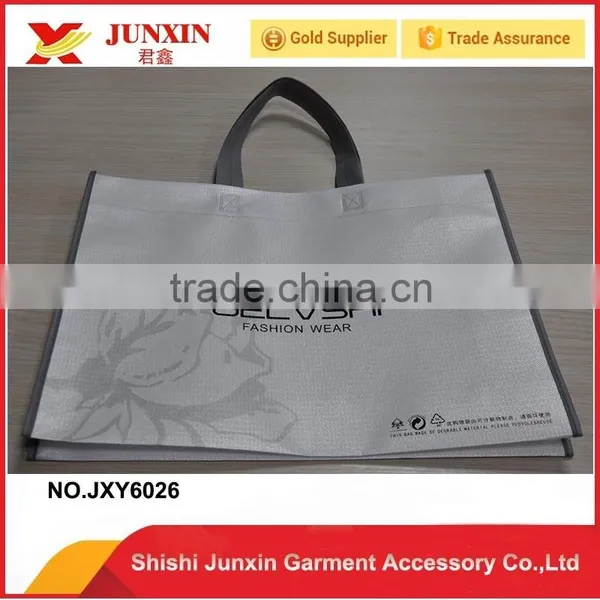 Wholesale White Color With Black Logo Non-woven Shopping Bag photo-2