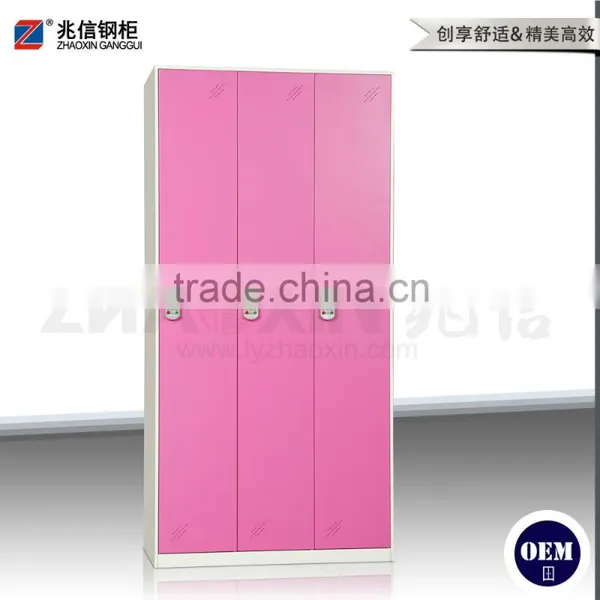 New Design Office Steel Furniture Locker Electronic Wardrobe Safe Steel Locker With 3 Doors