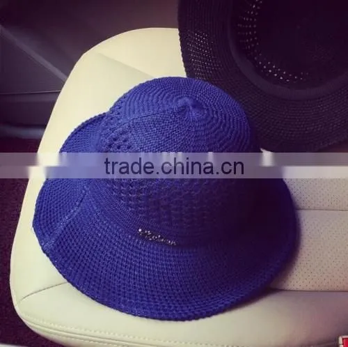2016 Wholesale High Quality Knitted Sun Helmet Hollow Out Latest Design Ladies Summer Hat Fashion photo-2