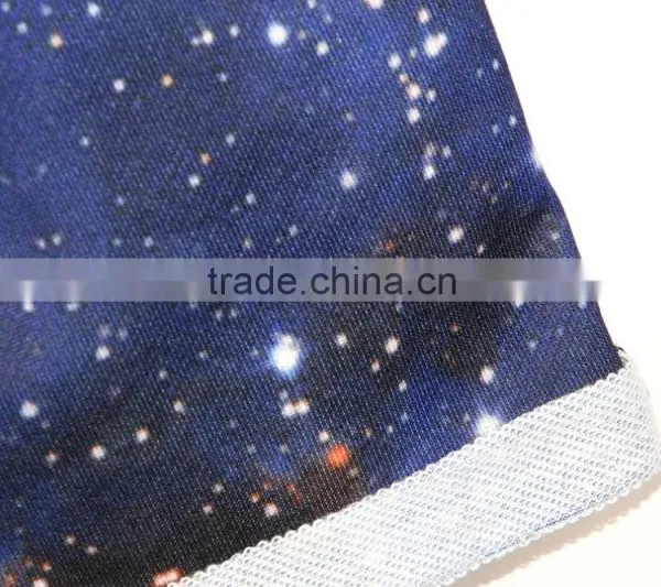 2015 Women Shorts Sublimation Print Blue Galaxy Running Shorts Elastic Waist N16-8 photo-4