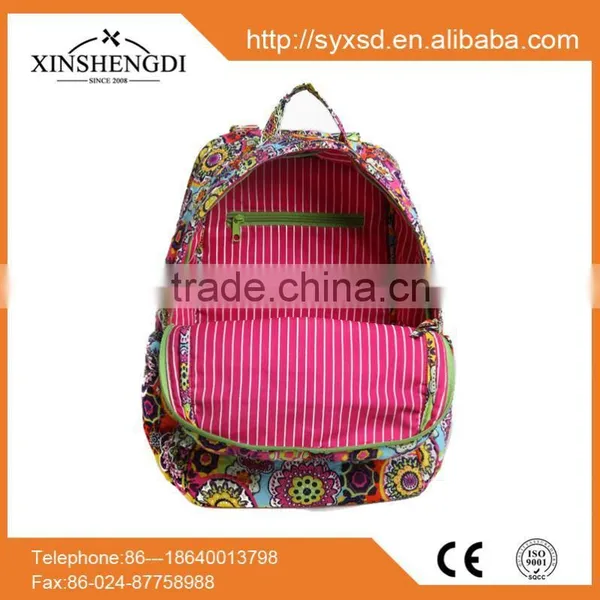 New Product Colorful Quilted Casual Foldable Cotton Drawstring Backpack photo-3
