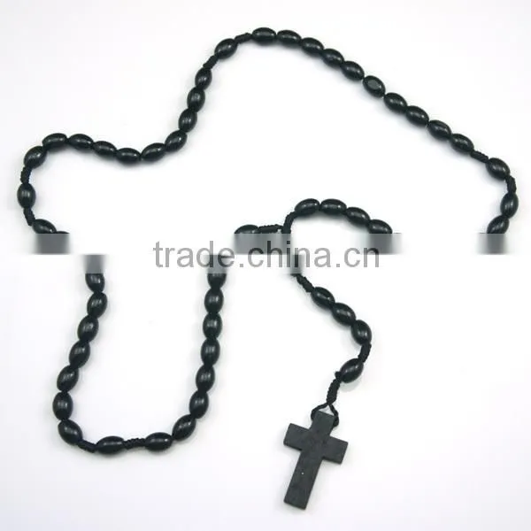 Handmade Cord Wood Rosary,wood Bead Cord Rosary