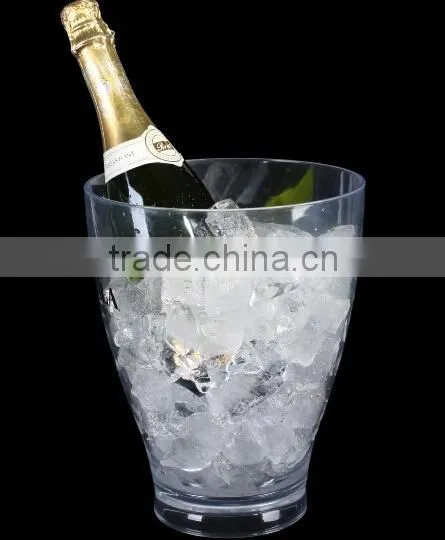 Clear Acrylic Champagne Cooler, Plastic Wine Ice Bucket, Wine Chiller photo-2