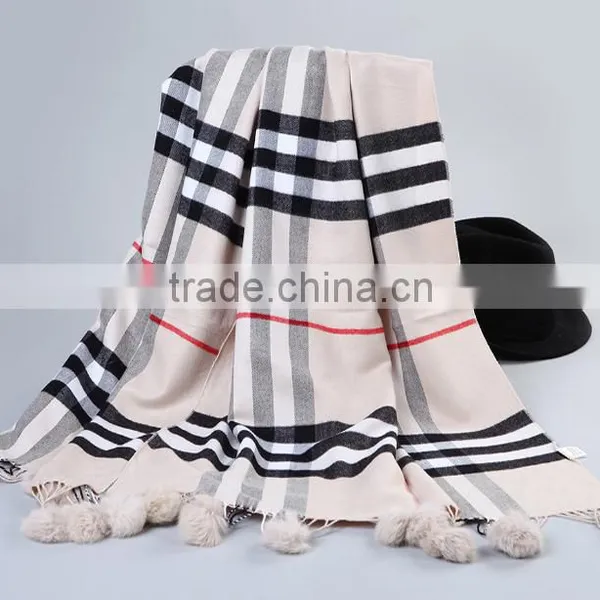 Women's Plaid Blanket Long Shawl Big Grid Winter Warm Lattice Large Scarf Wrap photo-5