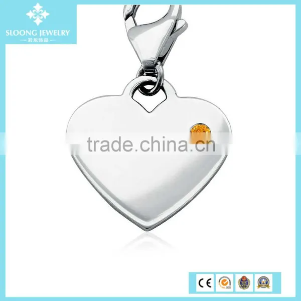 Amethyst Birthstone Heart Charm in Sterling Silver (February) photo-5