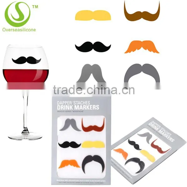 2016 Fabrications Silicone Beer Bottle Wine Glass Charms /Colorful Glass Drink Markers photo-3