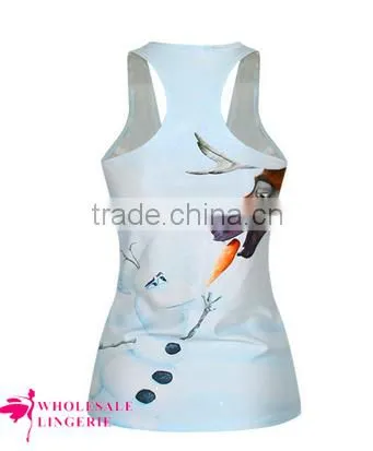 White Snowman Olaf in Frozen 3D Printed Ladies Fashion Tops Tank Tops 2015 photo-5