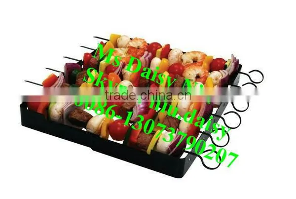 Circle Type BBQ Rack With 6 Skewers/BBQ Skewer With Stand/BBQ Kabob Set photo-2