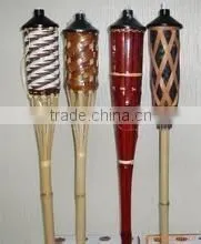 FD-008 Green Material Colorful Bamboo Oil Lamp Garden Torch photo-5