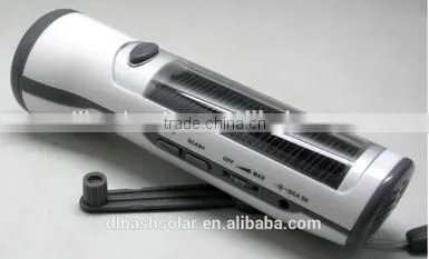 China Factory Price Super Bright 5 Leds Solar Flashlight With FM Radio photo-4